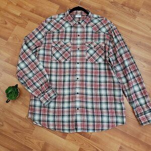 Wind River Plaid Snap Front Button Down Shirt Marks Work Warehouse Men's Sz XL